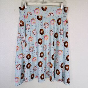 Elhoffer Essentials Skirt Women Large Julie Donut Pastry Print Comfy Pockets L